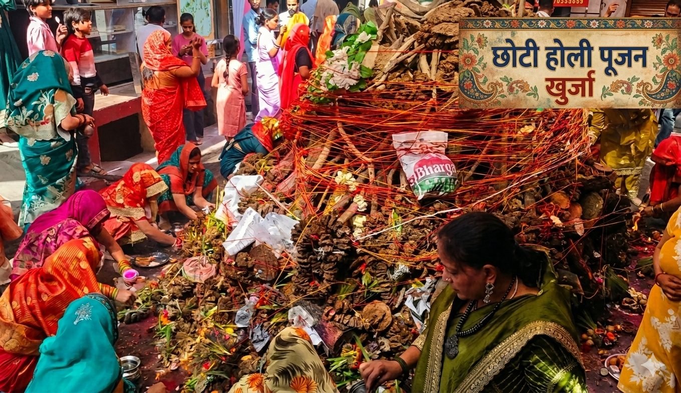 खुर्जा में होलिका दहन की धूम: श्रद्धा और उल्लास के साथ महिलाओं ने किया पूजन