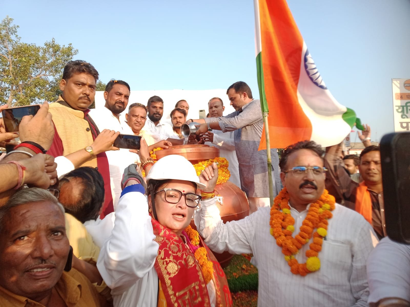 वडनगर-वाराणसी सेवा यात्रा का जहांगीराबाद में स्वागत, बाइक रैली में उमड़ा उत्साह